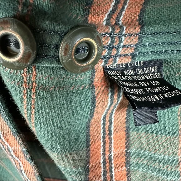 RRL Double RL Button Front Plaid Shirt Large Mock Neck - Picture 7 of 8